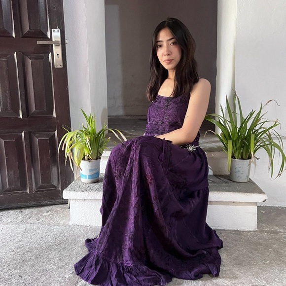 Vintage Vibe Purple Skirt and Top Set - Picture 3 of 12